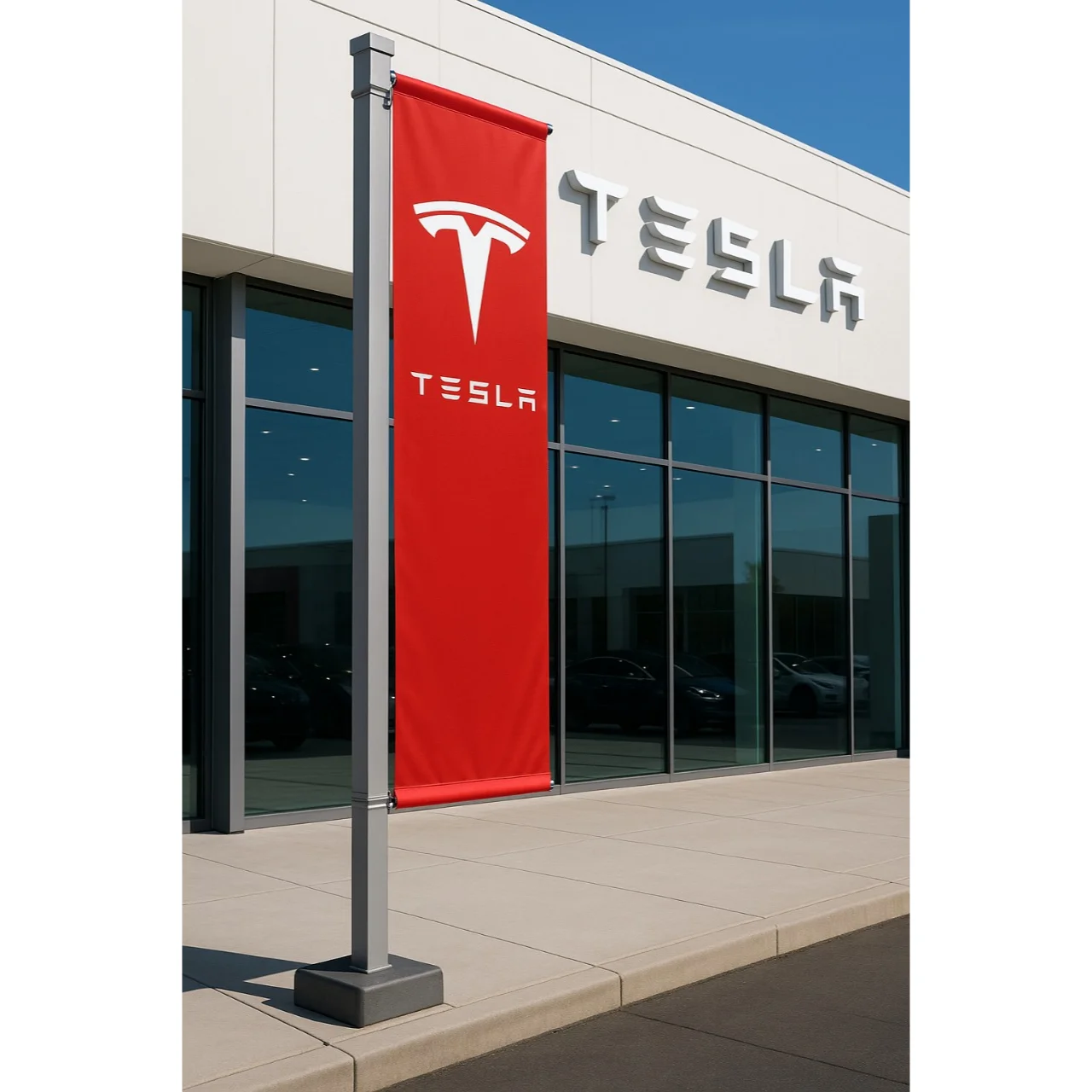 Street Pole Flags L Shape