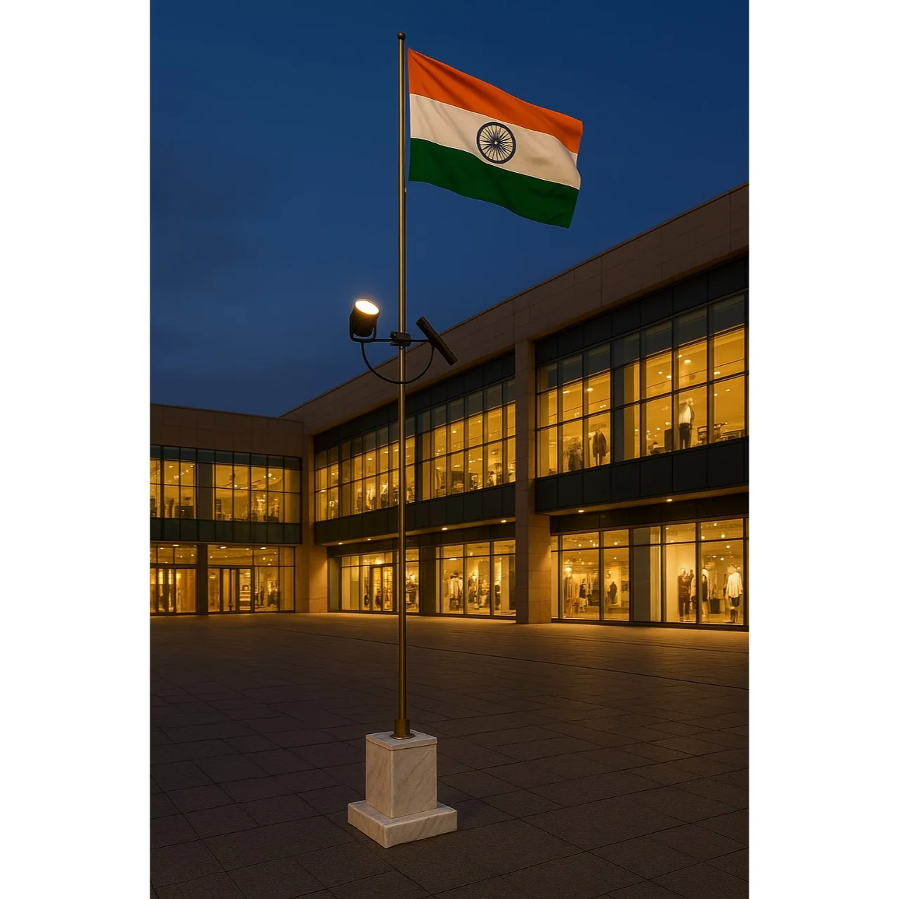 Solar Flag Pole Light 18 Watt 1980 Lumens 6000K