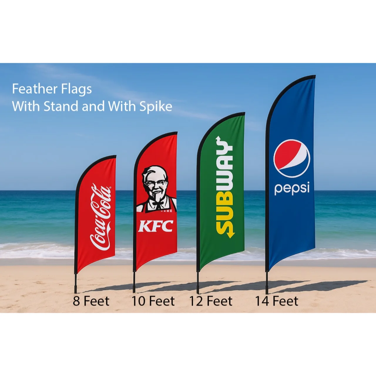 Feather Flag Coca Cola KFC Subway and Pepsi