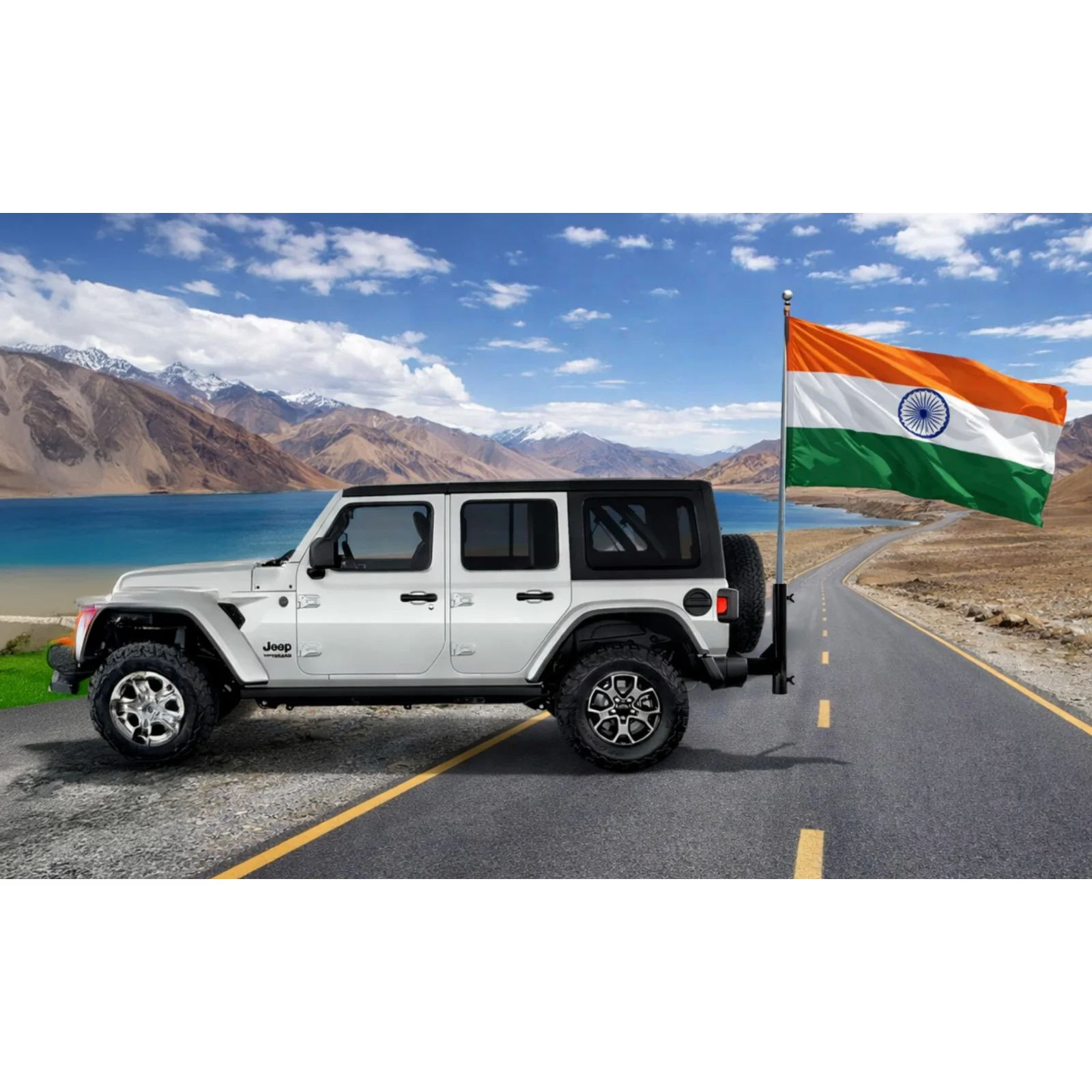 Jeep Suv Car Flags with Brackett no Drilling Required