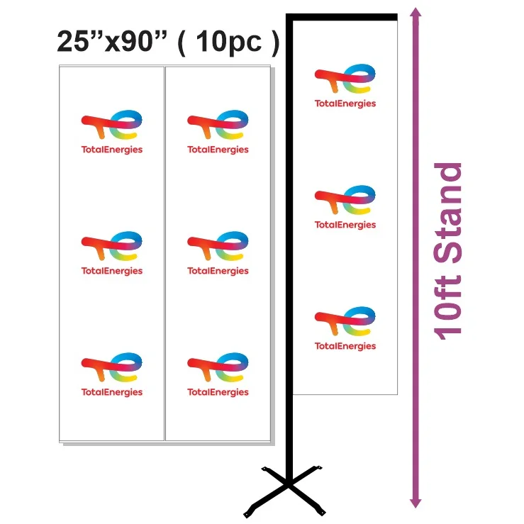 L-Shape Feather Flag Total Energies