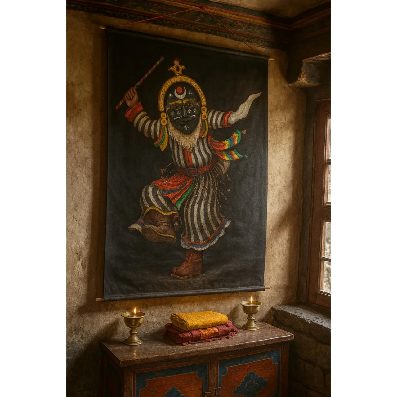 Antique Wall Hanging Art Rs 390 With rod and yellow cap ends