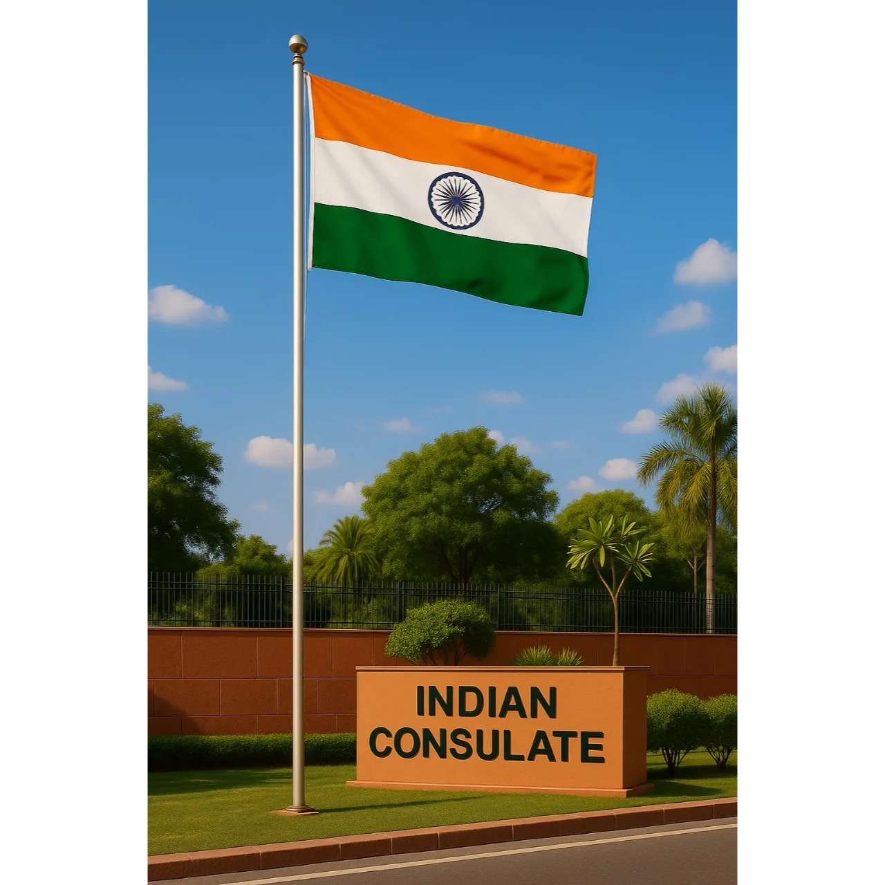 Indian Consulate Flag Poles