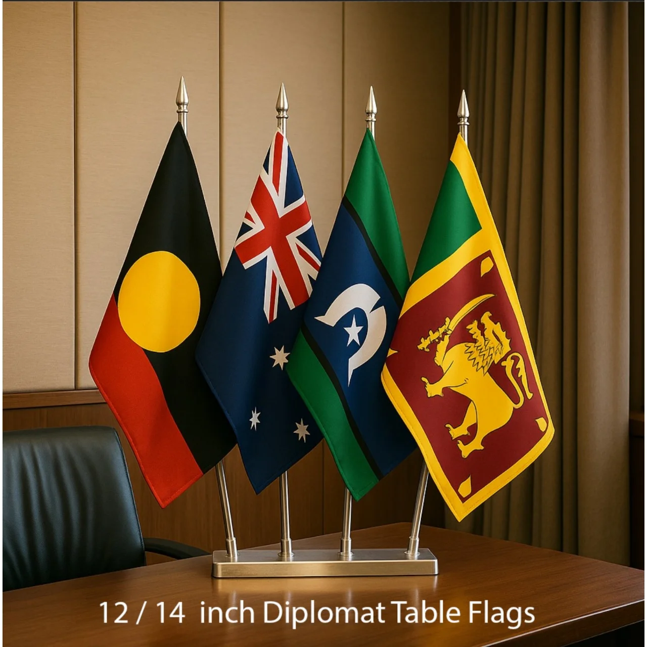 12/14 Inch Diplomat Table Flags
