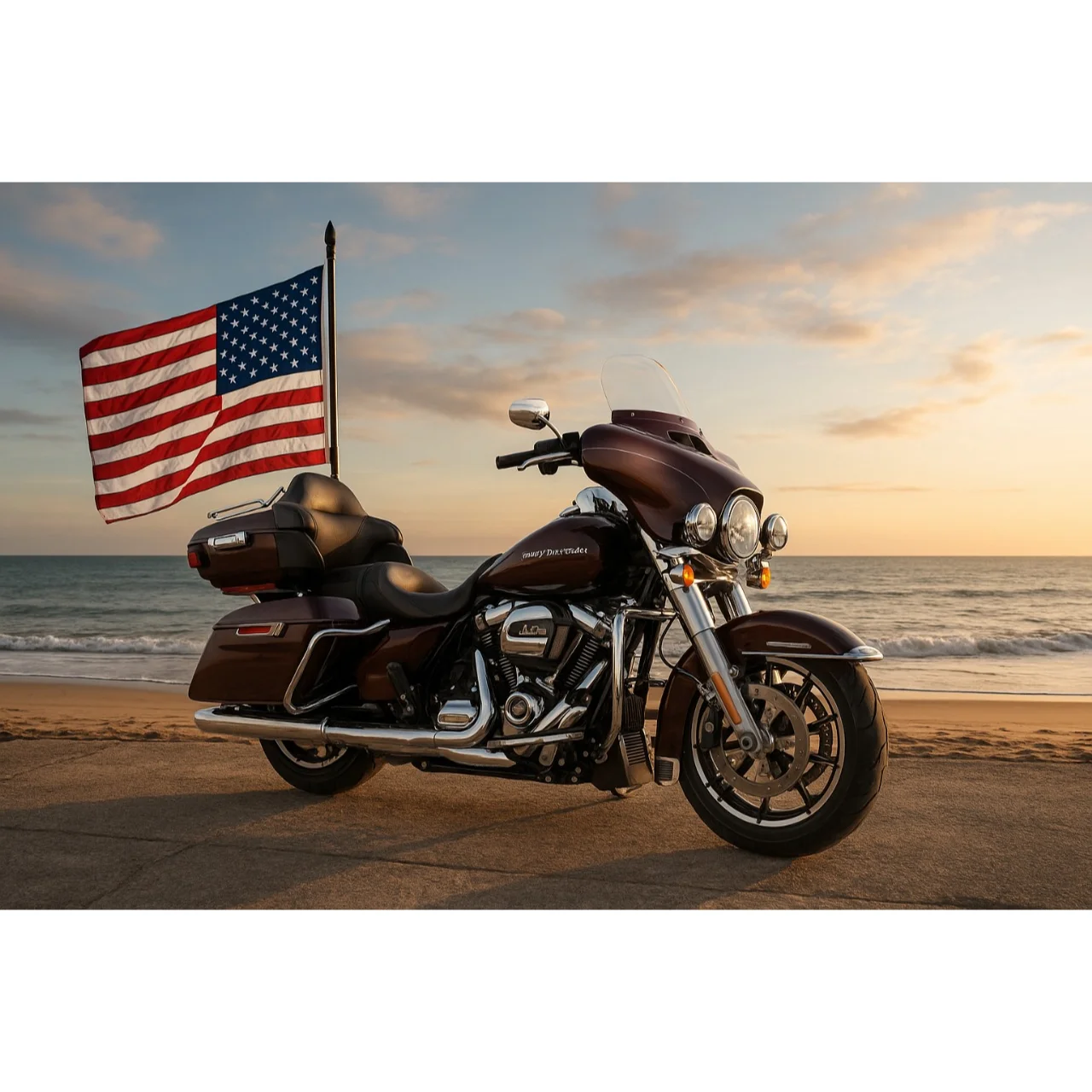 Heavy Duty Adventure Bike Flag USA