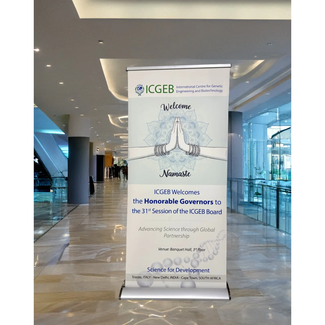 Standee for ICGEB