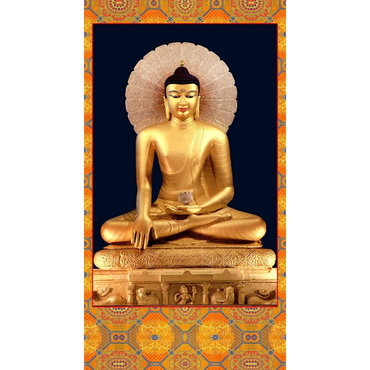 Tibetan Wall Hanging Thangka Golden Buddha Ji