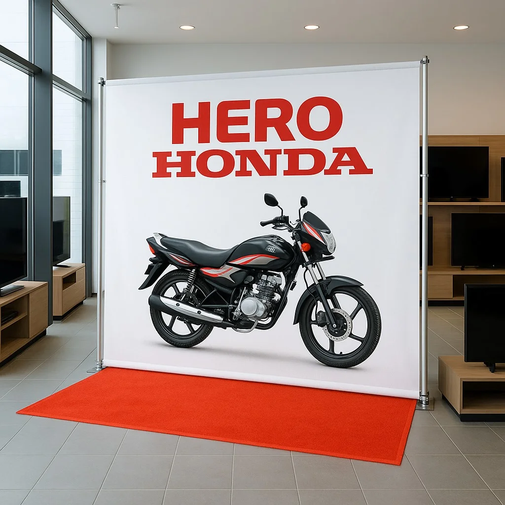 8x8 Meter Banner with Stainless Steel Stand Hero Honda