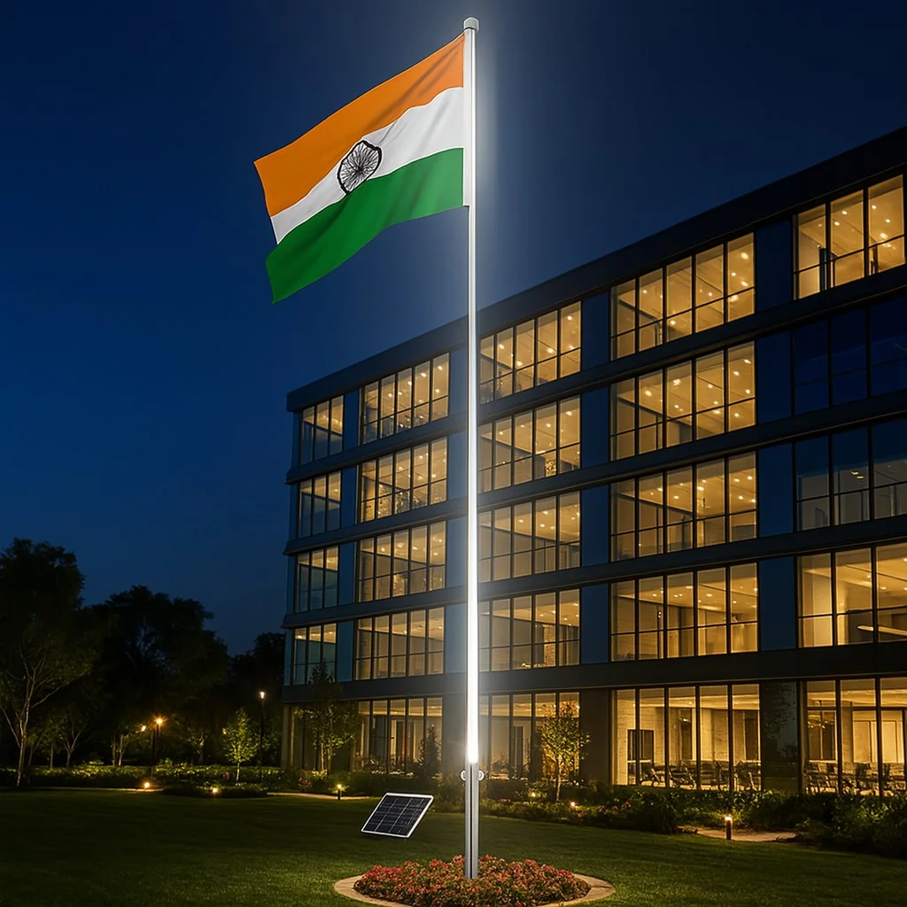 Solar Flag Pole Light 18 Watt 1980 Lumens 6000K