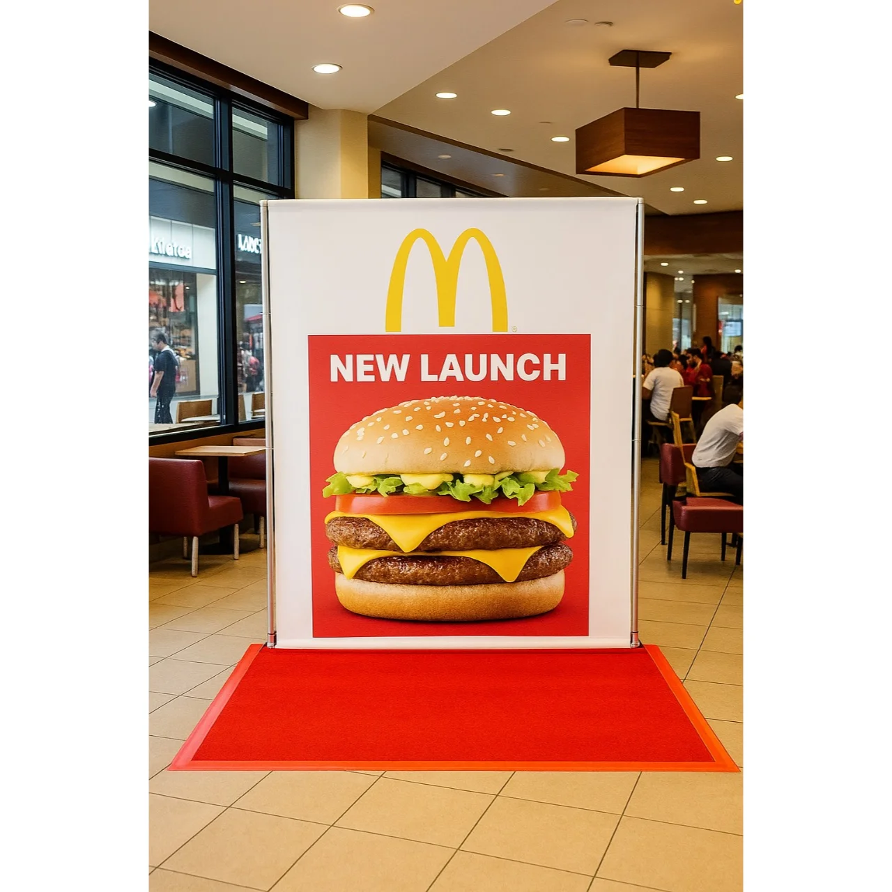 6x8 Feet Mc Donald Banner with Stainless Steel Stand