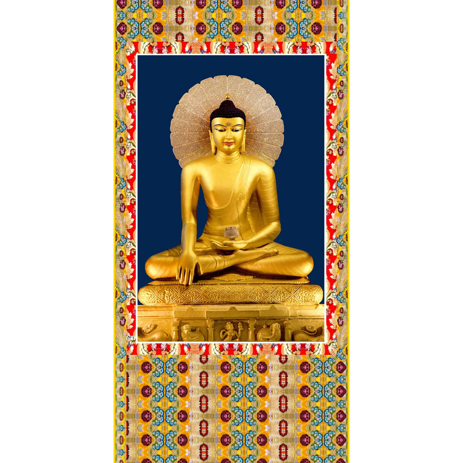 Tibetan Wall Hanging Thangka Golden Buddha Ji