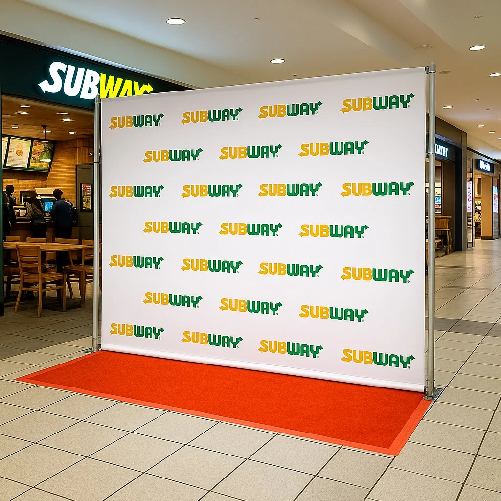 8x10 Meter Subway Banner with Stainless Steel Stand