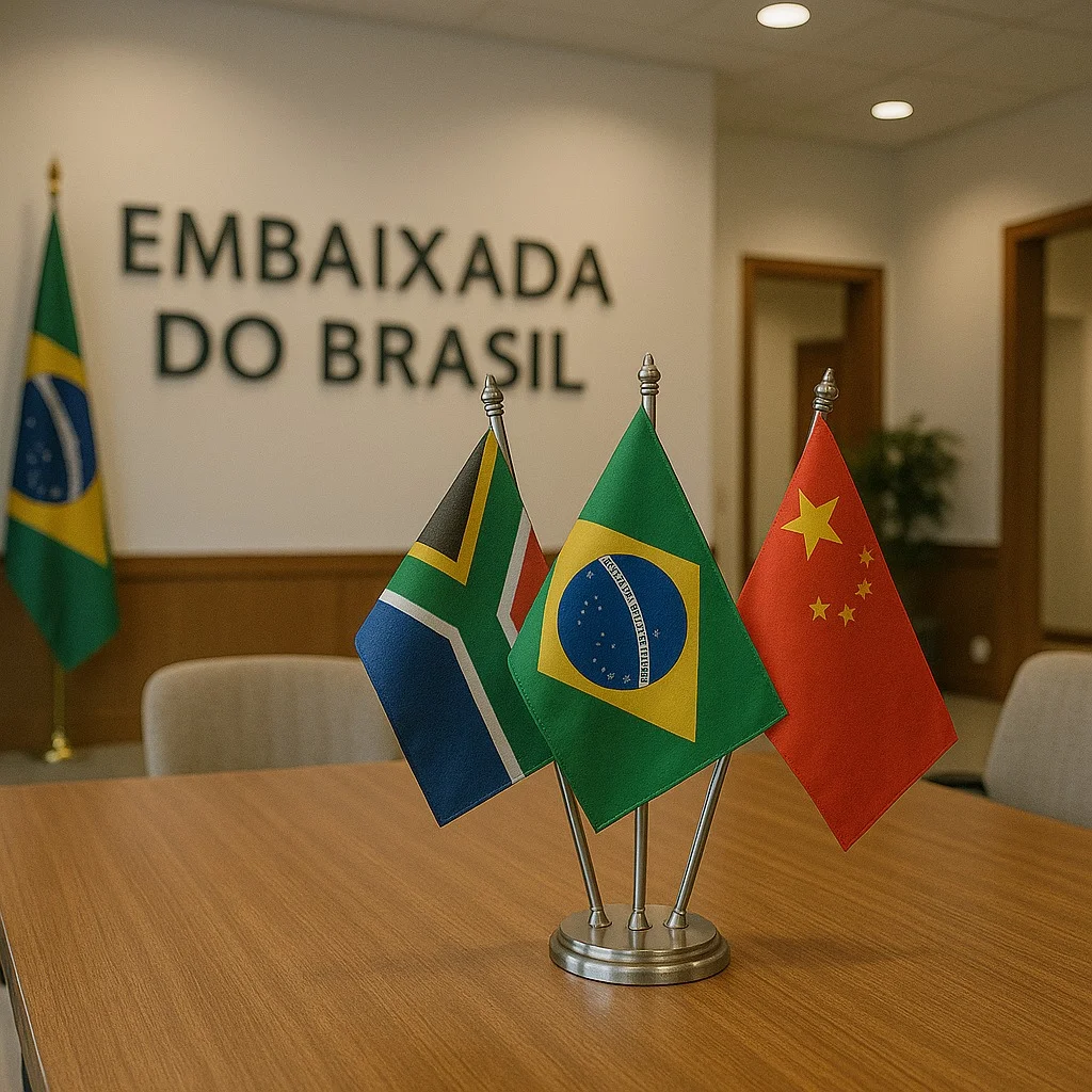 Table Flag of Brazil, China, South Africa