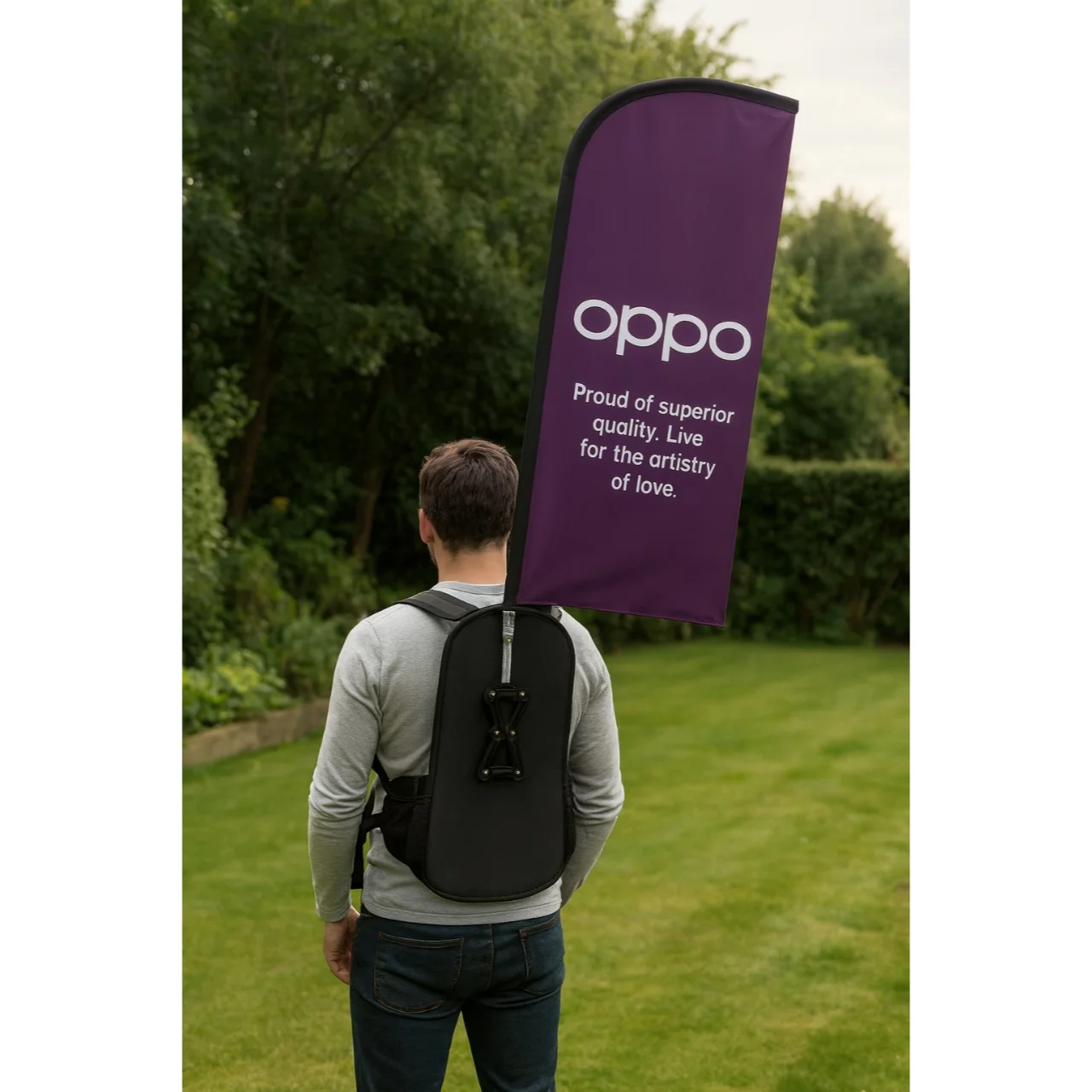 Bagpack with Feather Flag