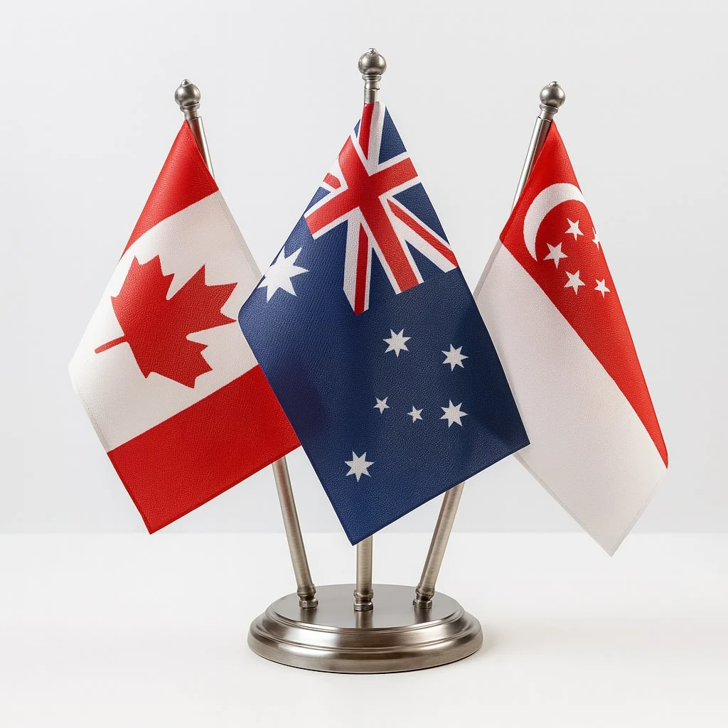 Table Flag Australia, Canada, Singapore