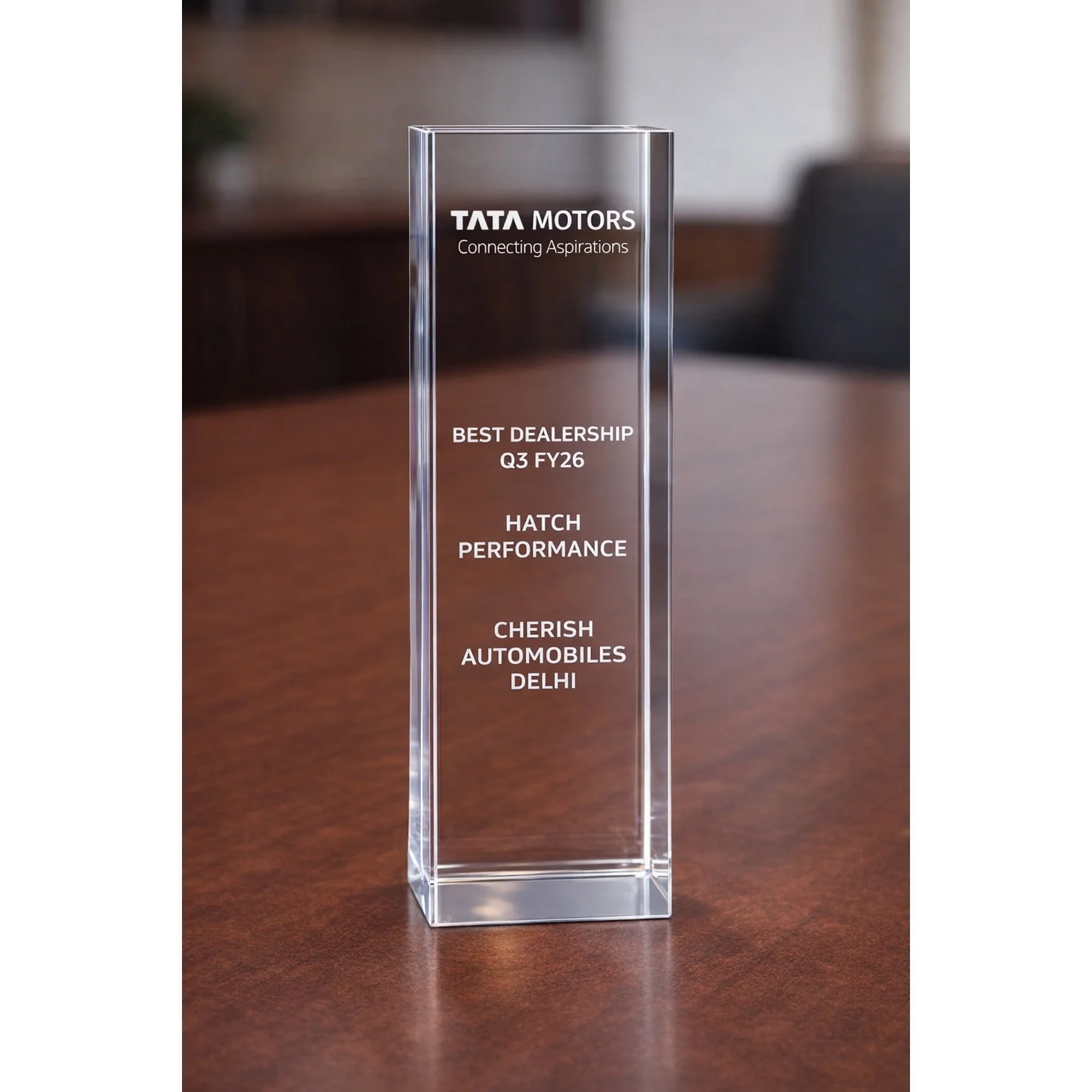 Acrylic Trophy Tata Motors