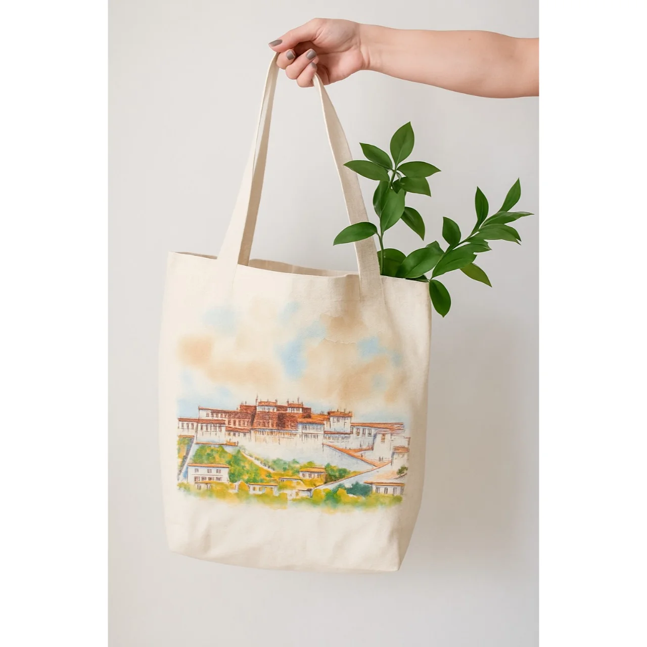 Organic Cotton Tote Bag Potala Palce Printed