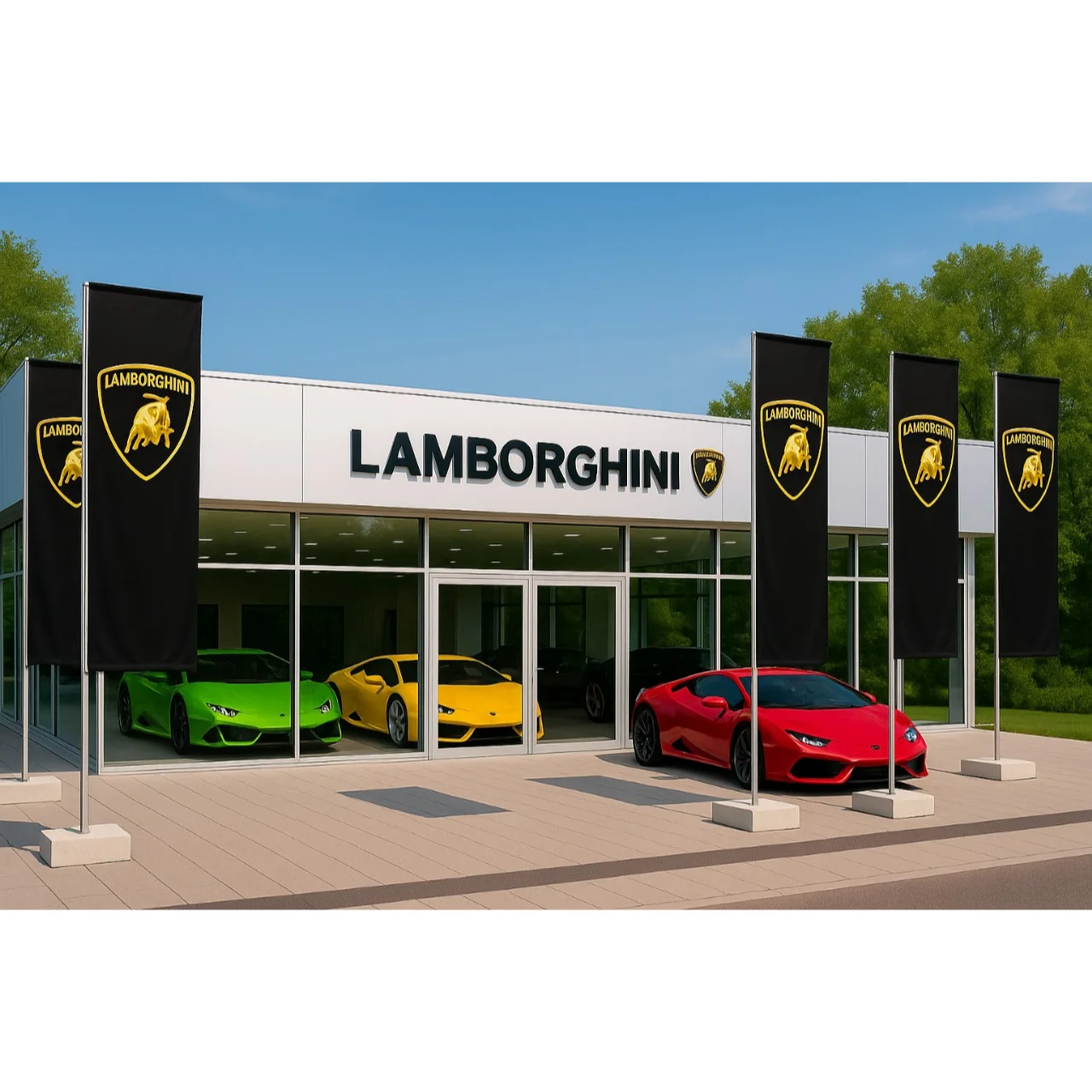 12 Feet Flag stand with 30x120 inch Flag Lamborghini