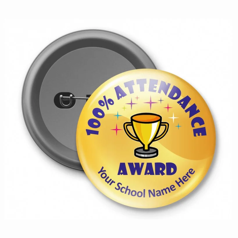 lapel pin 100% Attendance Award