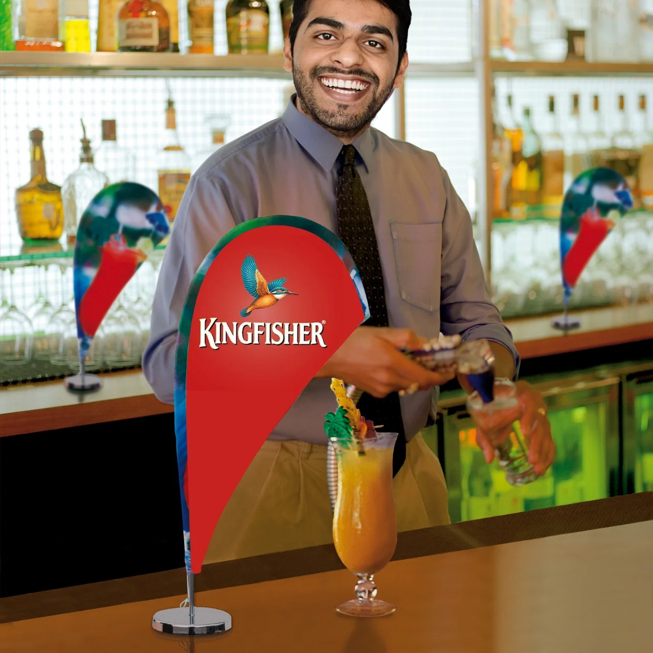 Table Fether Flags kingfisher