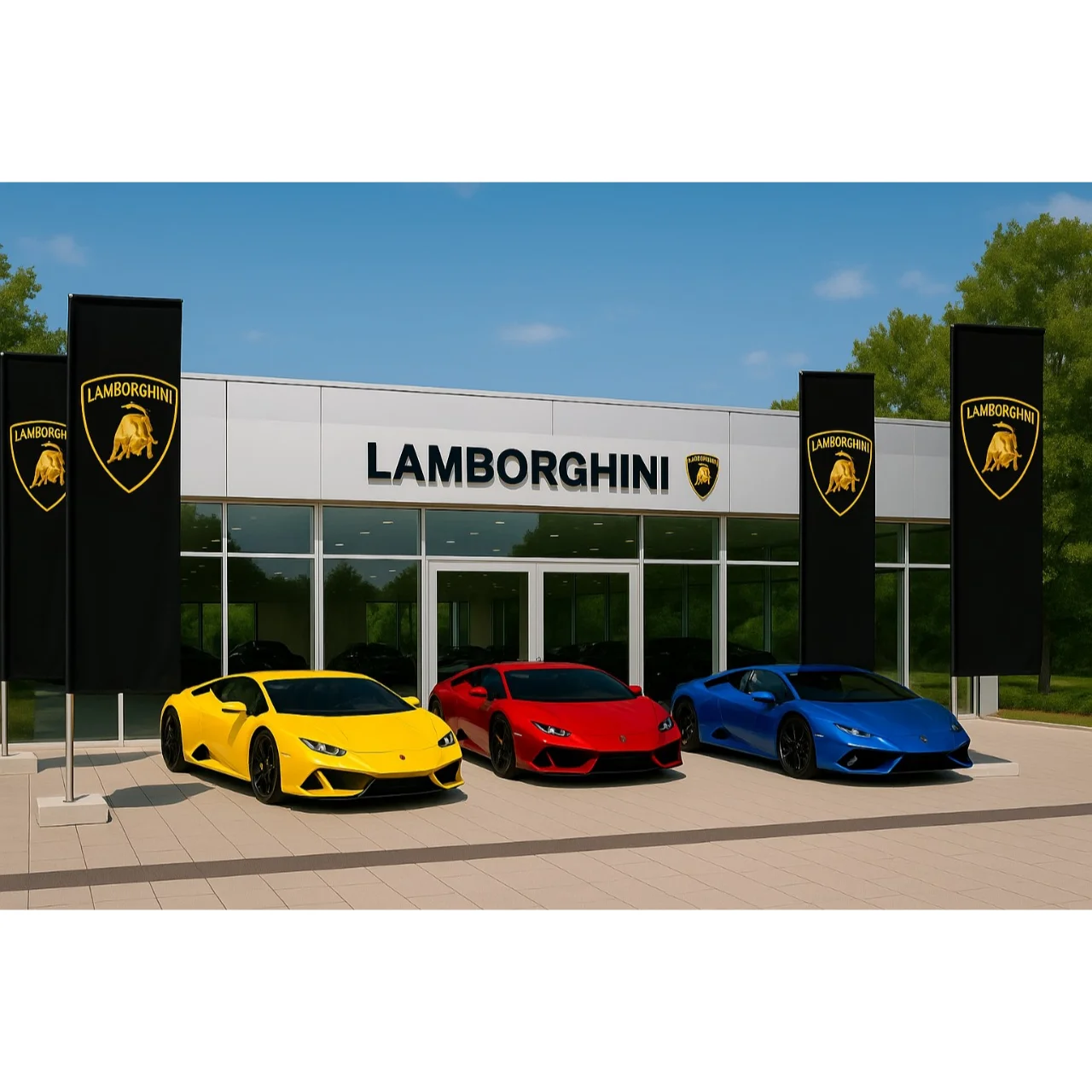 12 Feet Flag stand with 30x120 inch Flag Lamborghini