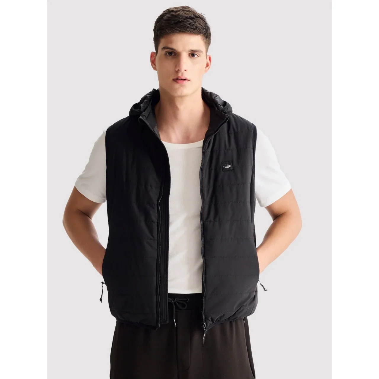 White T-Shirt and Black Hoodie