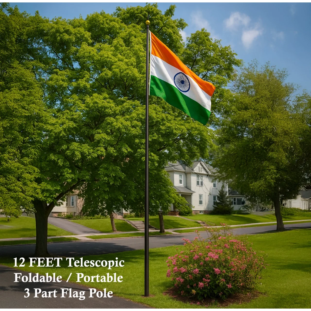12 Feet Telescopic foldable pole flag