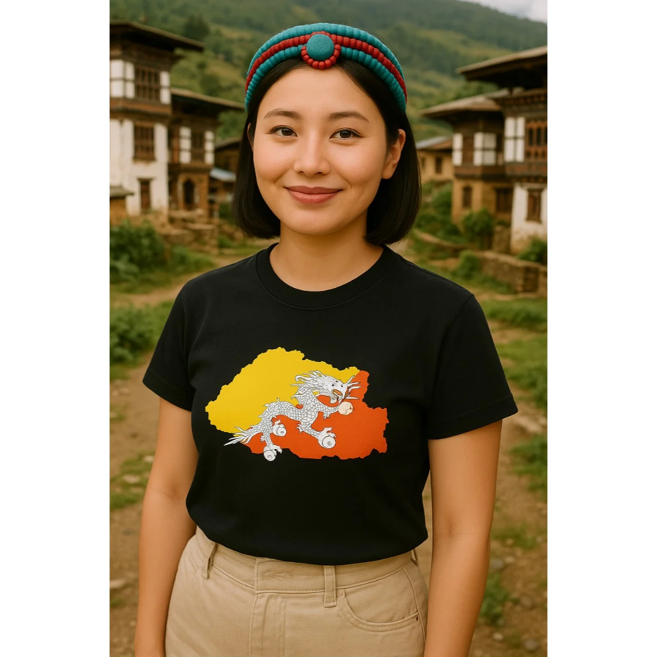 T-Shirt with Bhutan print