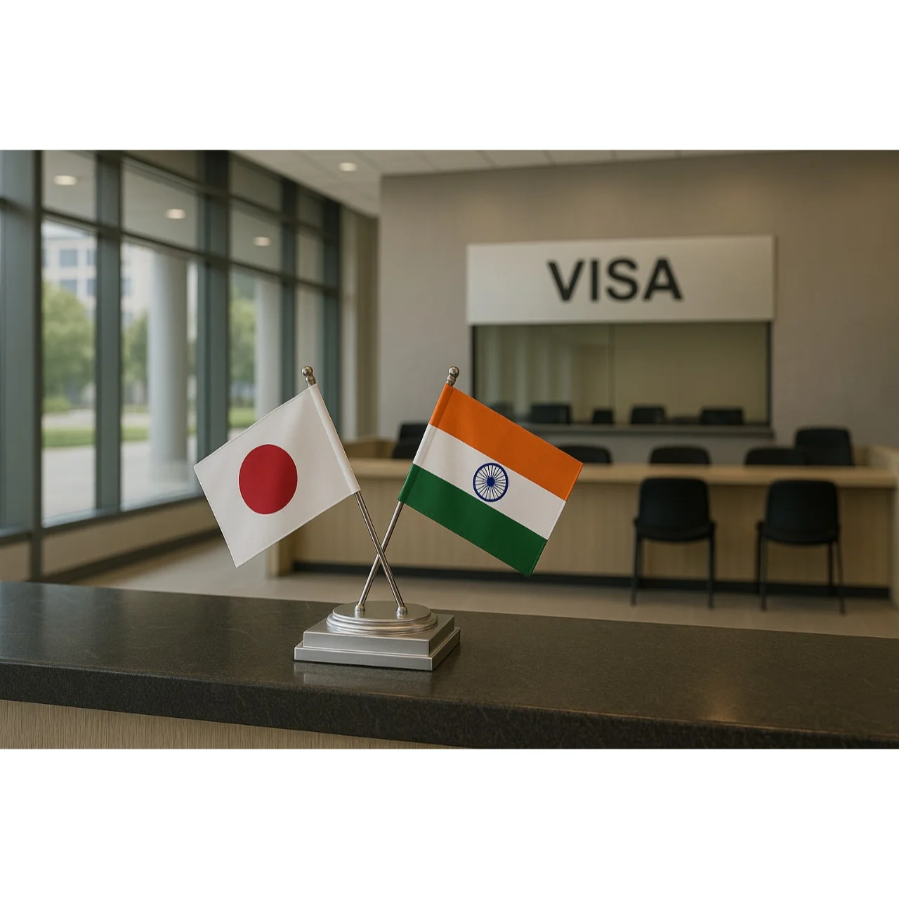Table Flag India and Japan