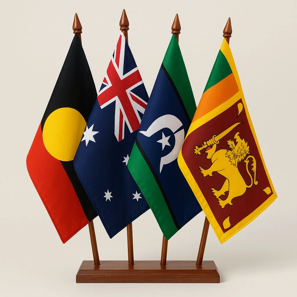 4 in 1 Wooden Table Flags