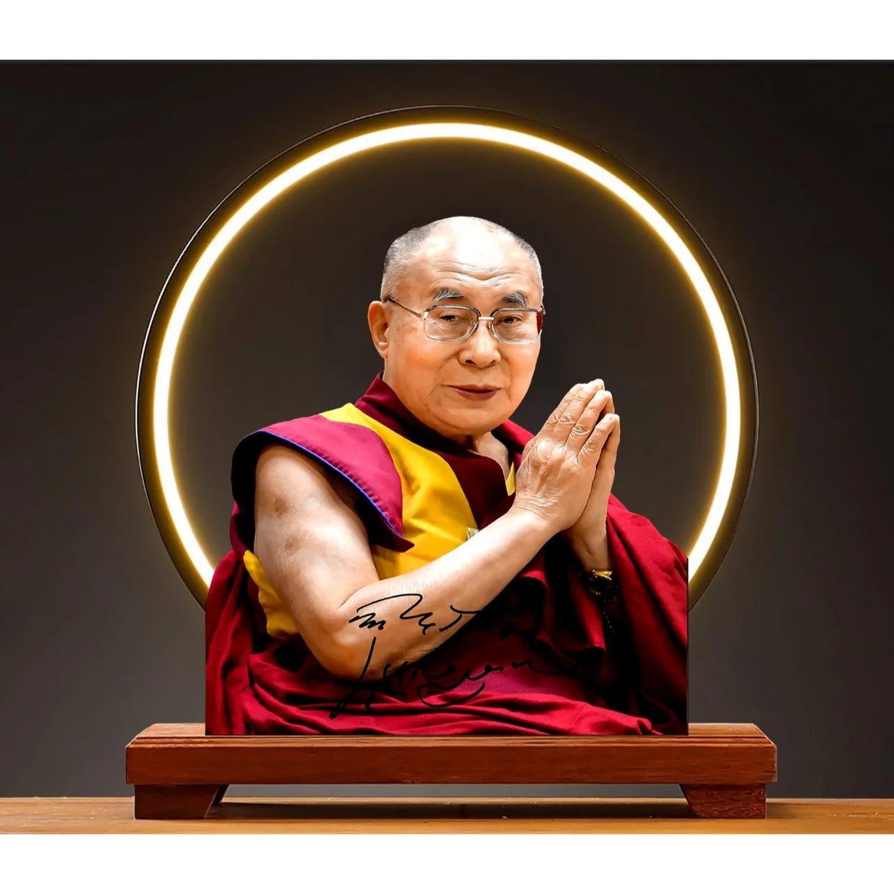 Table Top Memento H.H Dalai Lama with Ring Led