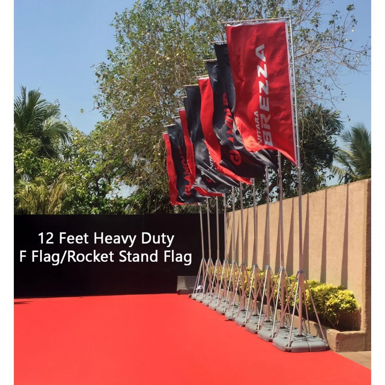 12 Feet Heavy Duty Flag/Rocket Stand Flag