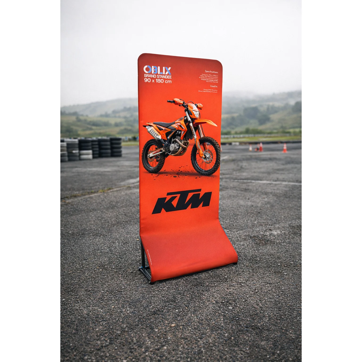 Standees Ktm 3x6 Feet and 4x7 Feet option
