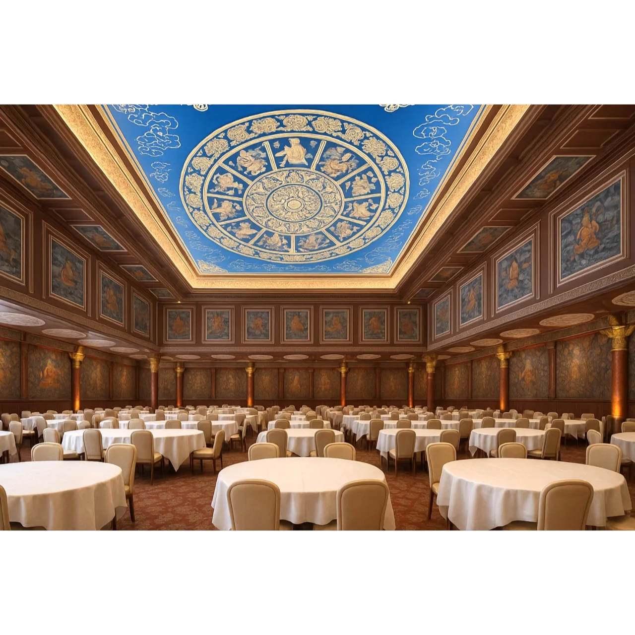 Thangka Print on Fabric Temple