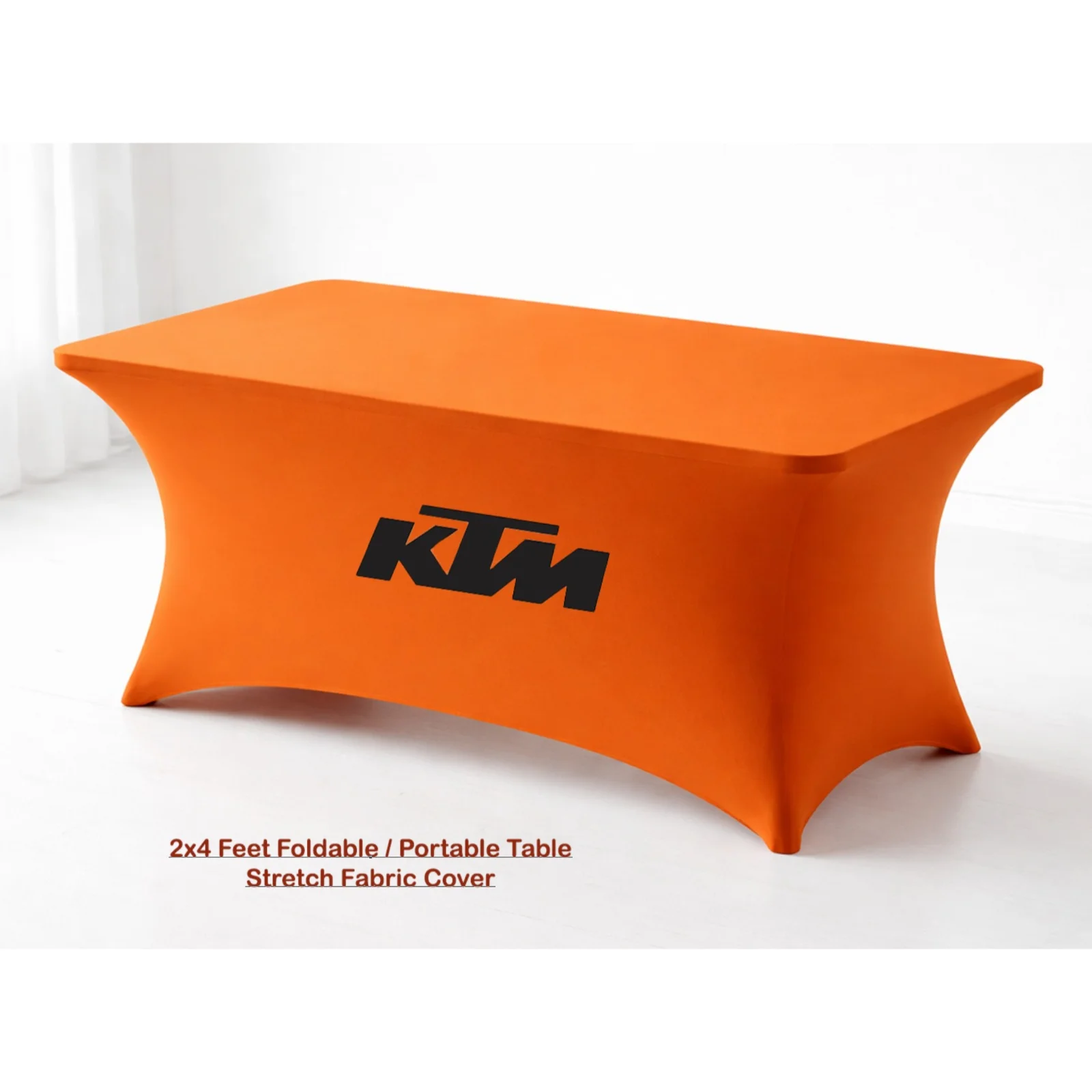 2x4 Feet Foldable Portable Table with Stretch Fabric Cover