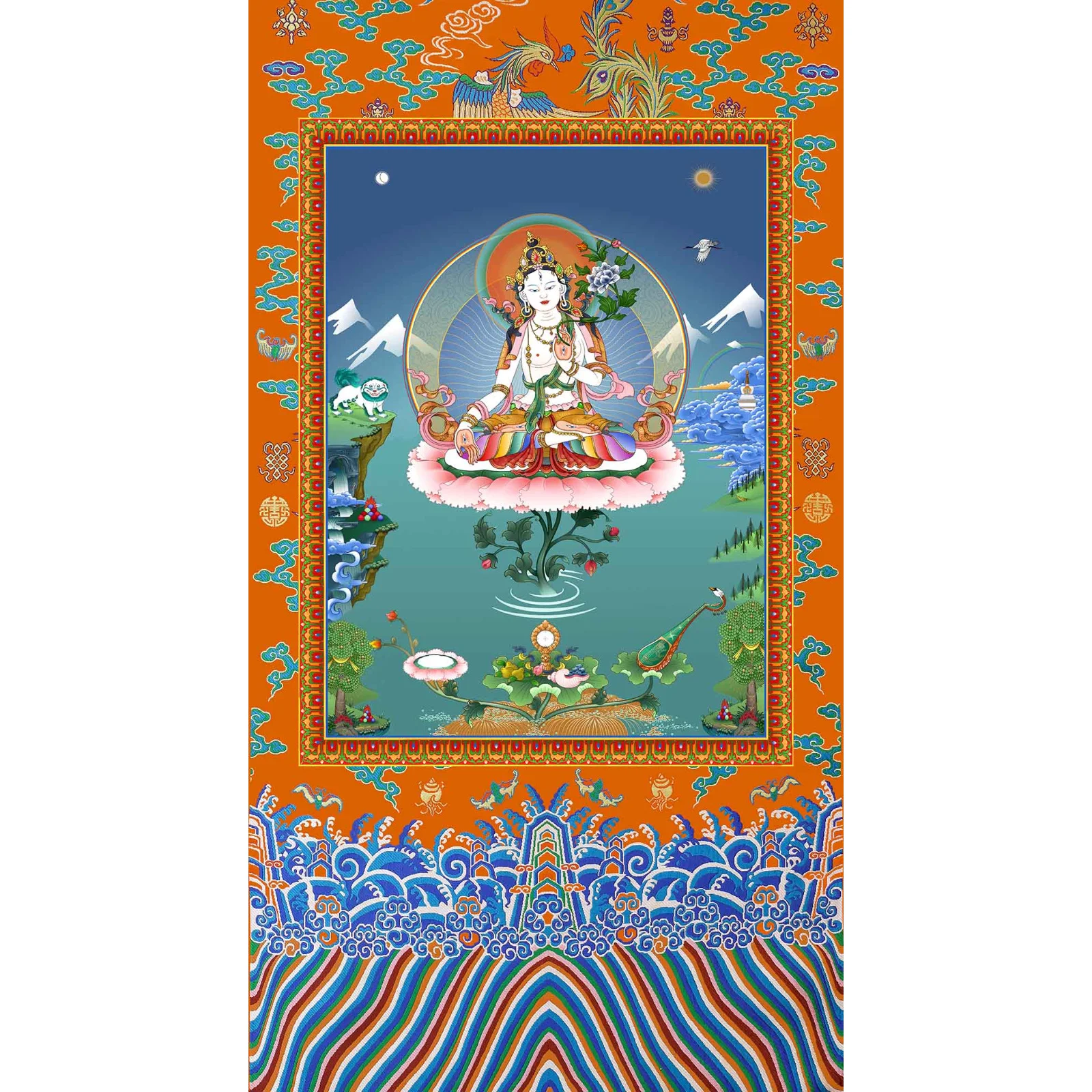 Tibetan Wall Hanging Thangka White Tara Devi