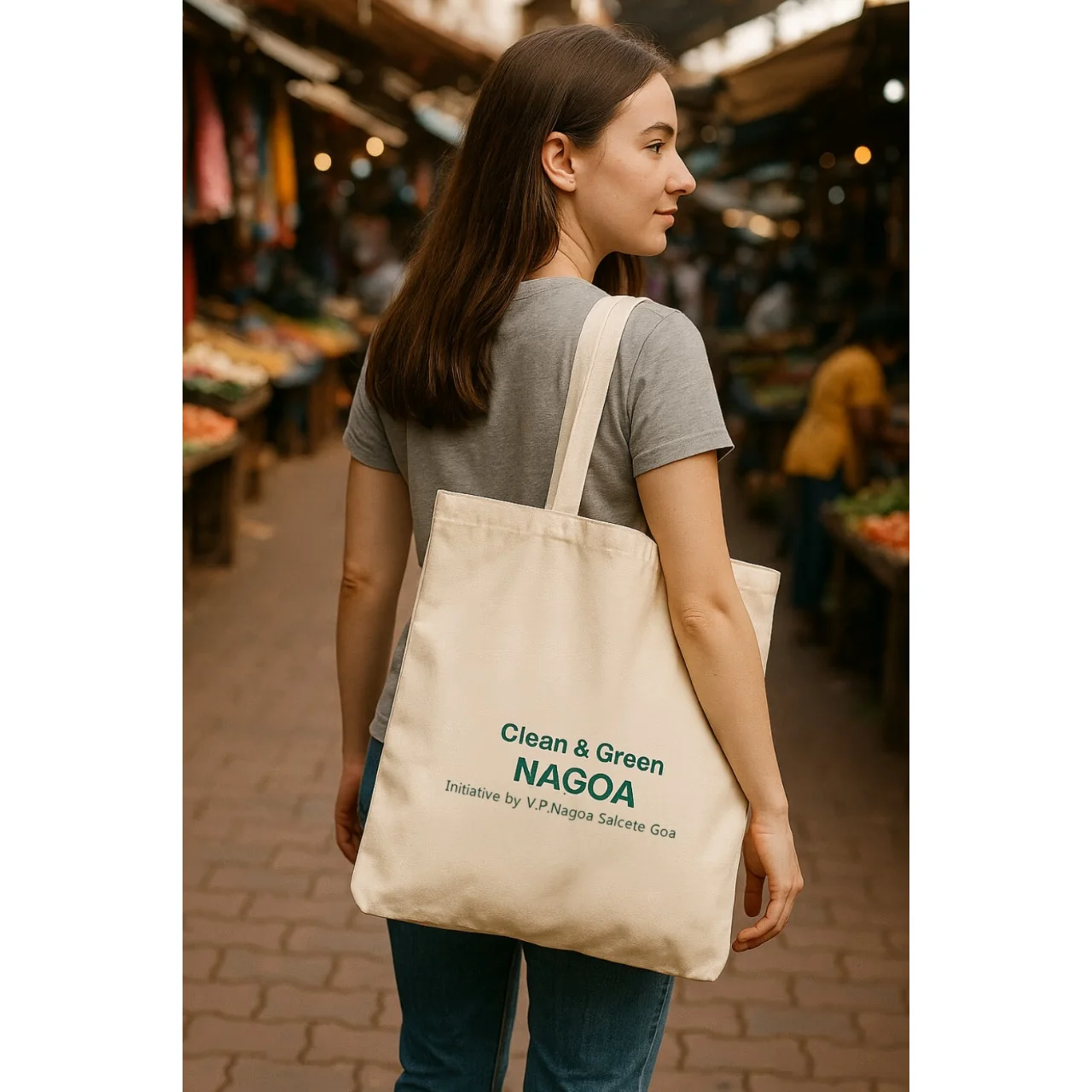 Organic Cotton Tote Bag Clean and Green Goa