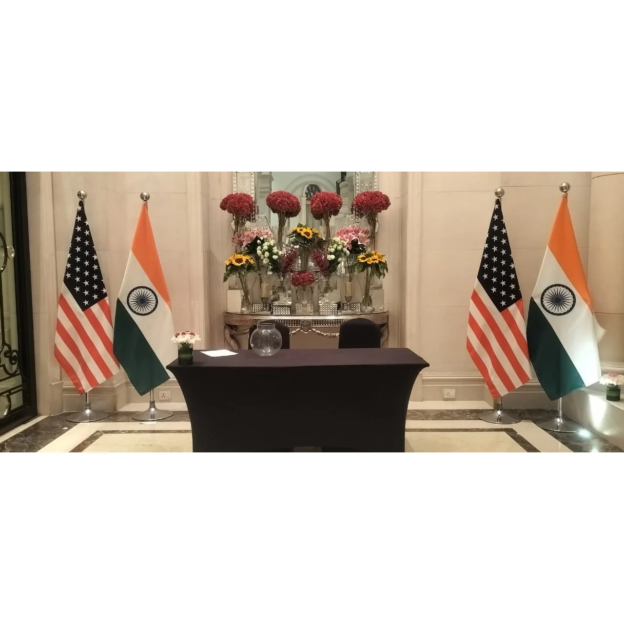 Indoor Diplomat Flags India USA