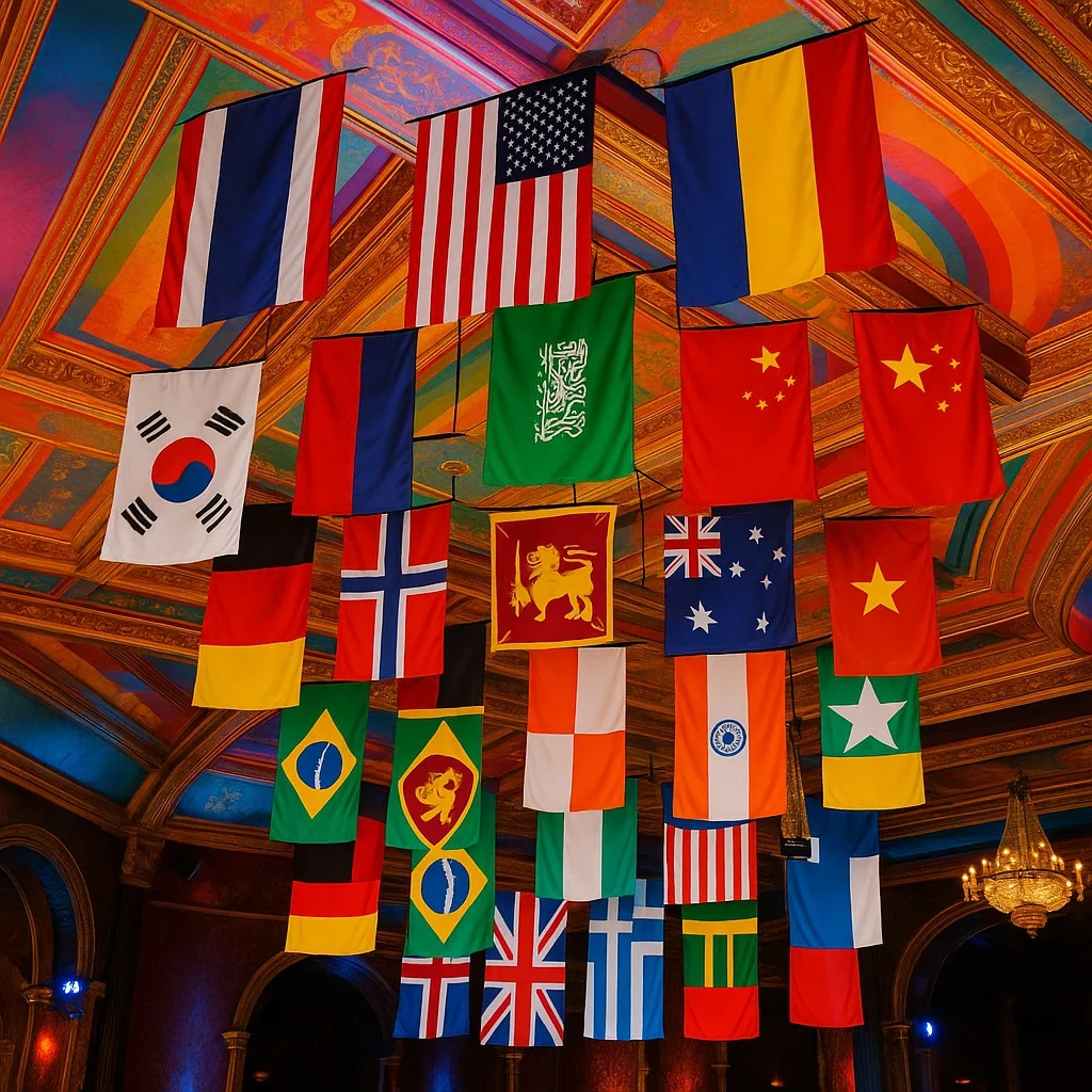 Ceiling Hanging Flags Digitaly Printed