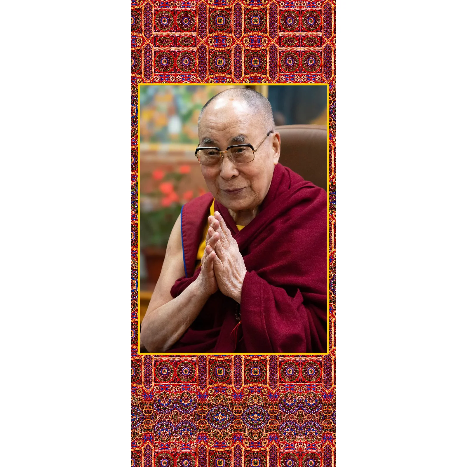 Tibetan Wall Hanging Thangka of Dalai Lama Ji