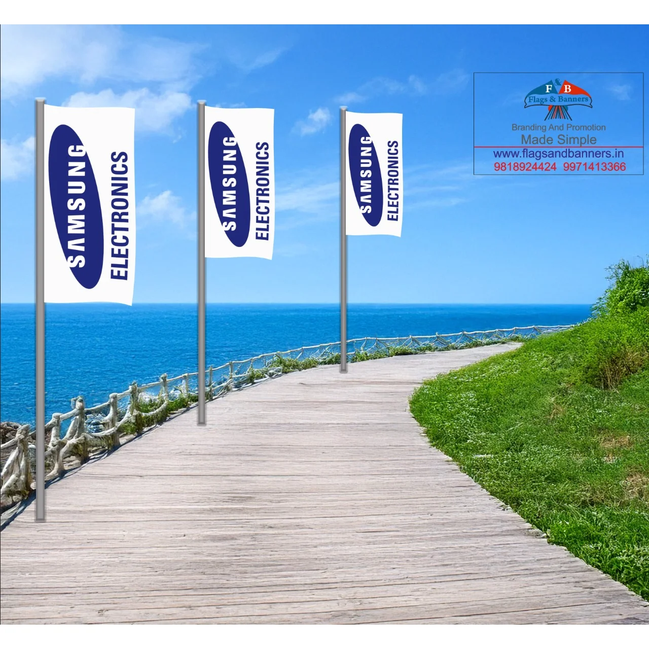 Pole and flags Samsung Electronics