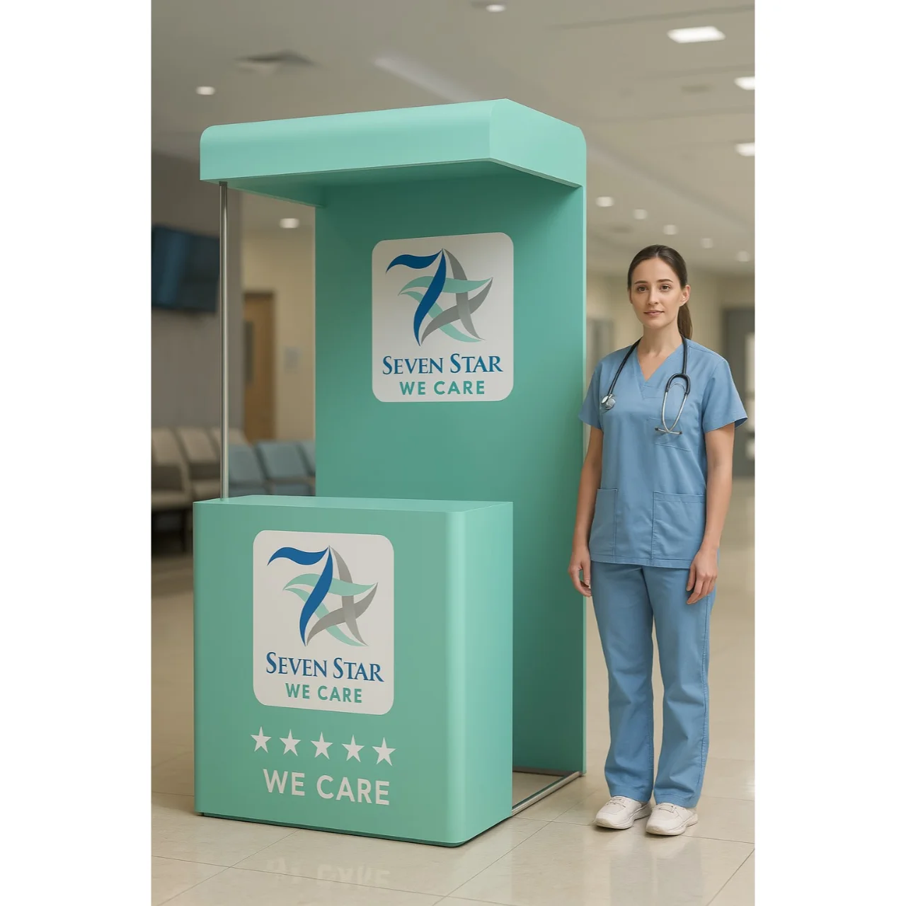 6x6 x7 Feet Portable Kiosk Counter....For Hospitals