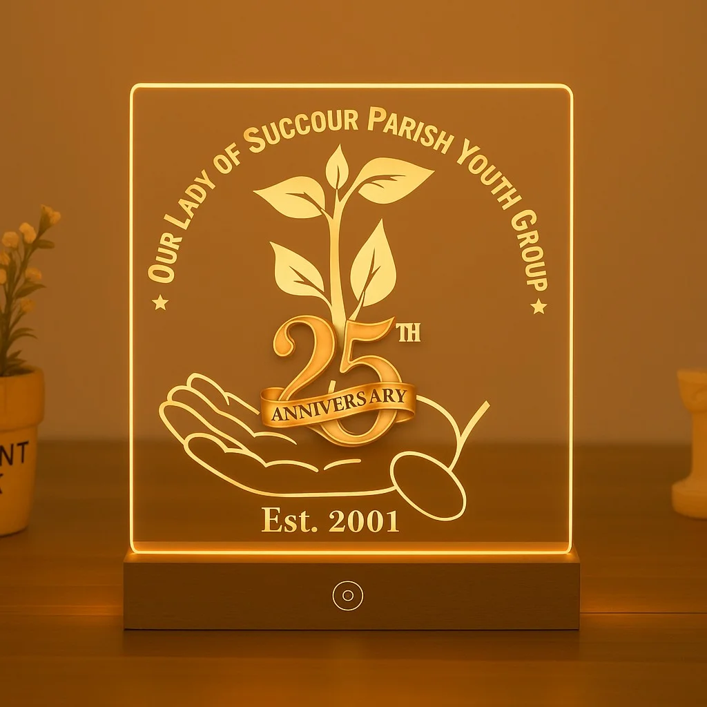 Table Top Memento with Beautiful Lighting Effects Rechargeable with type C Cable