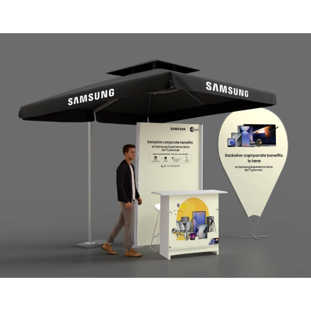 Umbrella with Standee for Events Samsung