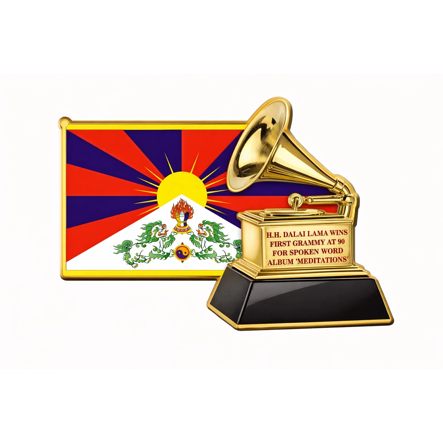 Lapel Pin Tibetan Flag