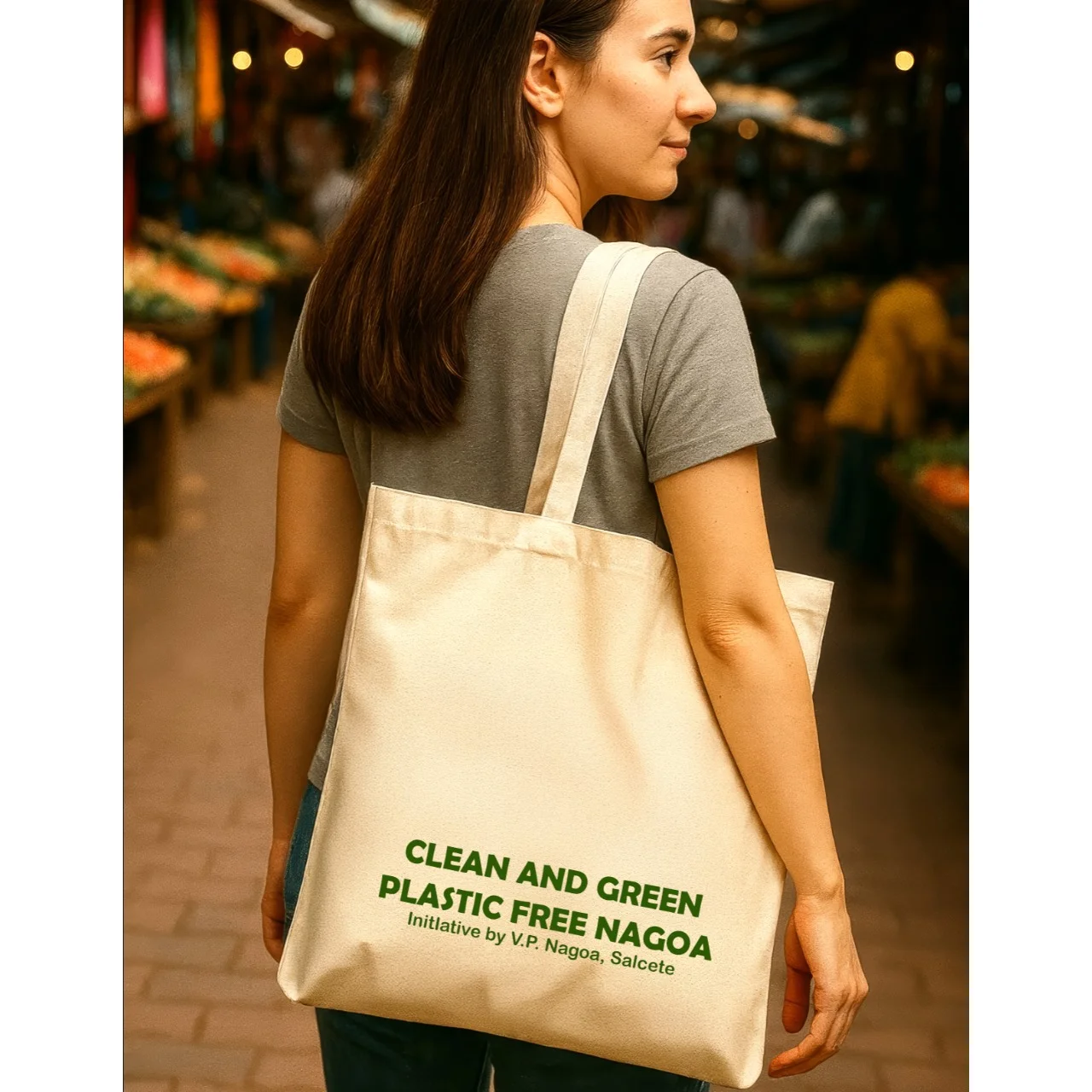 Organic Cotton Tote Bag Clean and Green Goa