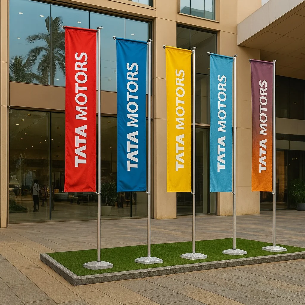 L-Shape Feather Flags Tata Motors