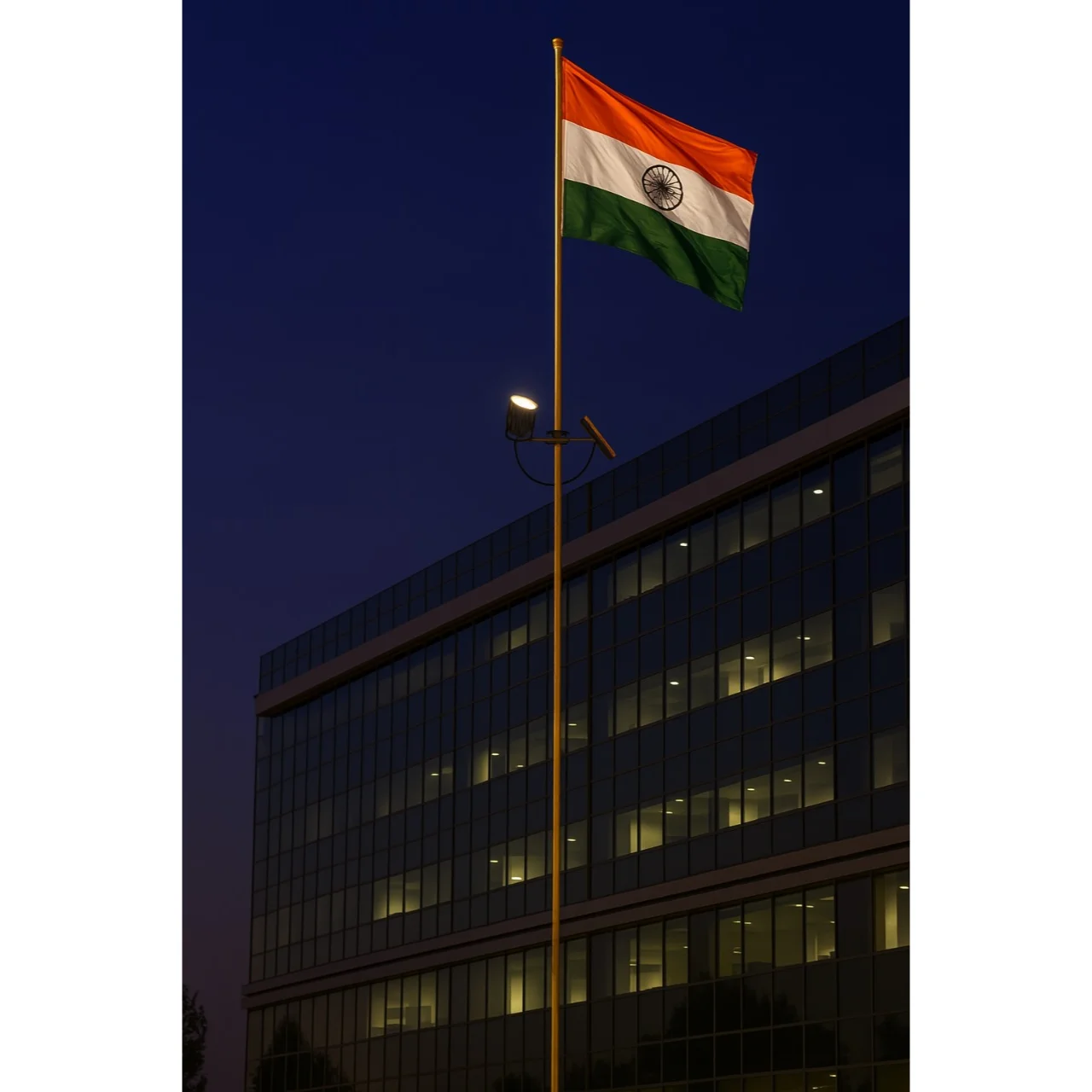 Solar Flag Pole Light 18 Watt 1980 Lumens 6000K