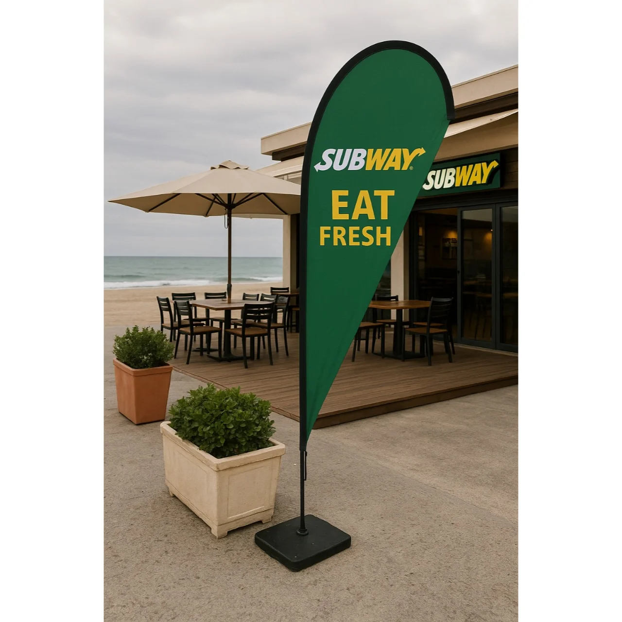 Subway Teardrop Feather Flag