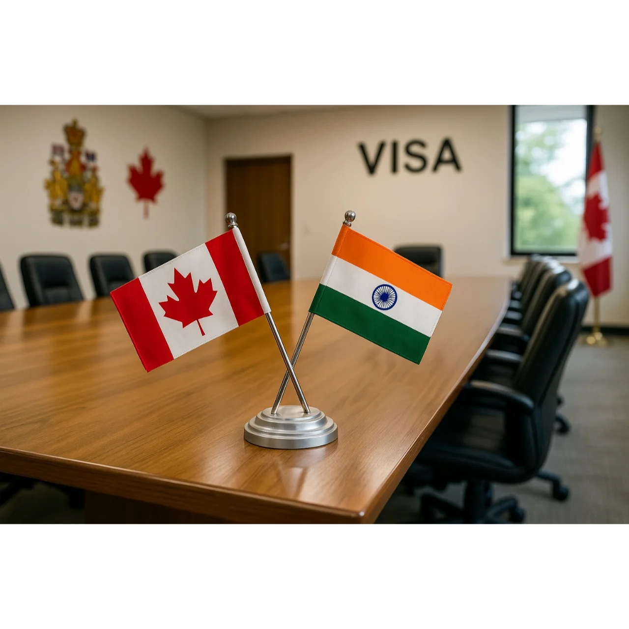Table Flag India and Canada